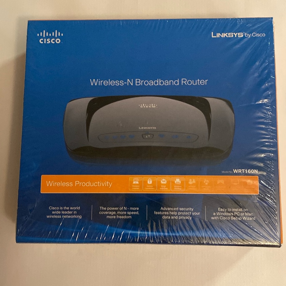 Linksys by Cisco WRT160N Wireless-N Broadband Router New Factory Sealed